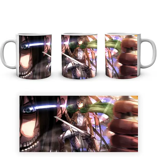 Кружка GeekLand Attack on Titan Атака Титанов Эрен Микаса AOT 002.01 330 мл белая - фото 4