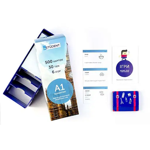 Настольная игра English Student Карточки для изучения английского языка English Student Elementary A1 (укр.) (39122560) - фото 1