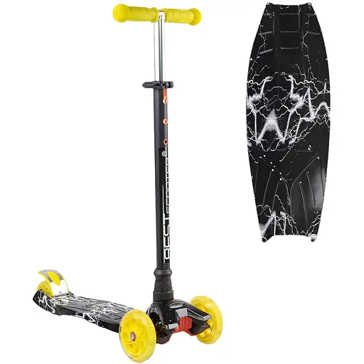 Самокат дитячий Best Scooter 12 Чорно-жовтий 000254923