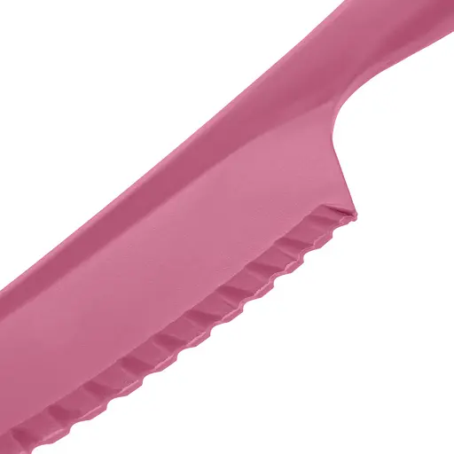 Пластиковий кухонний ніж для силіконового килимка крему, торта, тіста овочів і фруктів 30.5 см, Kitchette Рожевий 84454 - фото 10