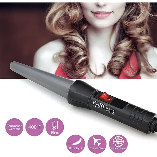 Набор для завивки волос и мини-утюжки для волос FARI Travel 2 в 1 керамические турмалиновые - фото 5