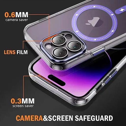 Чехол Epik TPU+PC Colorful with MagSafe для Apple iPhone 13 Pro 6.1 Purple - фото 6