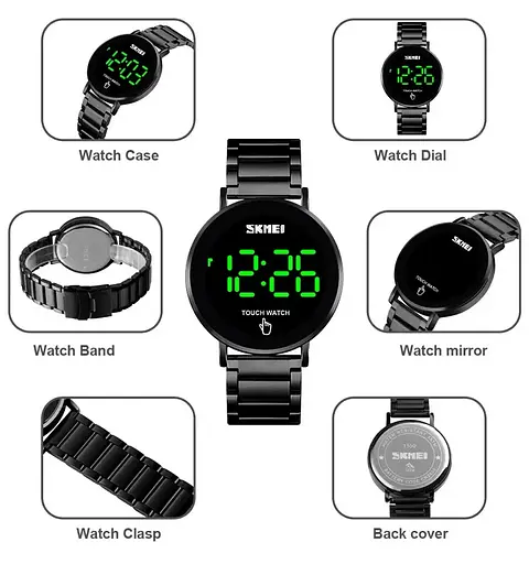 Наручний чоловічий годинник Skmei Light 1550 (Чорний) - фото 7