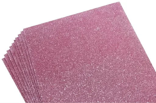 Фоаміран із глітером Флексика, 2 мм, Рожевий, 20x30 см, 10 аркушів в упаковці