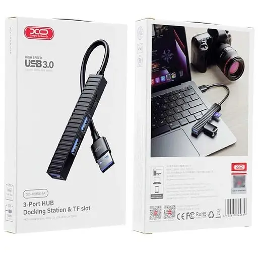 Хаб разветвитель юбка XO Hub014A на 3 порта Usb + microSD - фото 3
