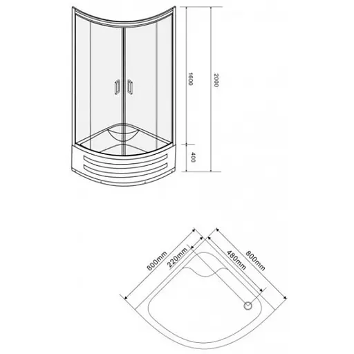 Душова кабіна Eger Tisza Mely 80x80 на глибокому піддоні 599-186, матовий, білий - фото 7