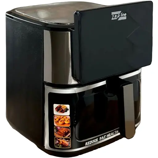 Аэрогриль Zepline ZP-00236 на 12л с сенсорным управлением на 2 ТЭНа 4200Вт Черный - фото 1