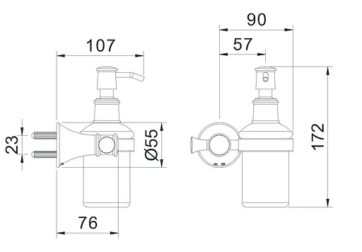 Дозатор для рідкого мила Imprese Podzima Ledove ZMK01170131, Хром - фото 2