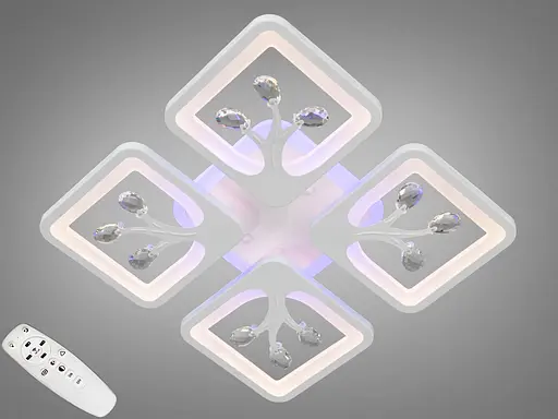 Пристилочная LED люстра с димером и цветной подсветкой, 100Вт. - фото 1