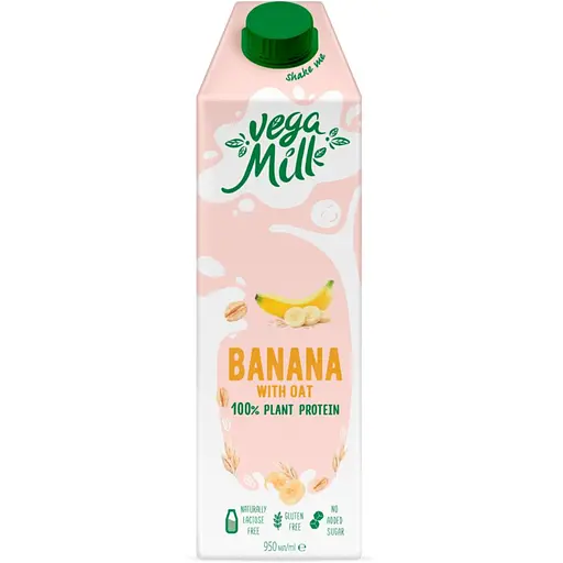 Упаковка овсяного напитка Vega Milk с бананом 11.4 л (950 мл х 12 шт.) - фото 2
