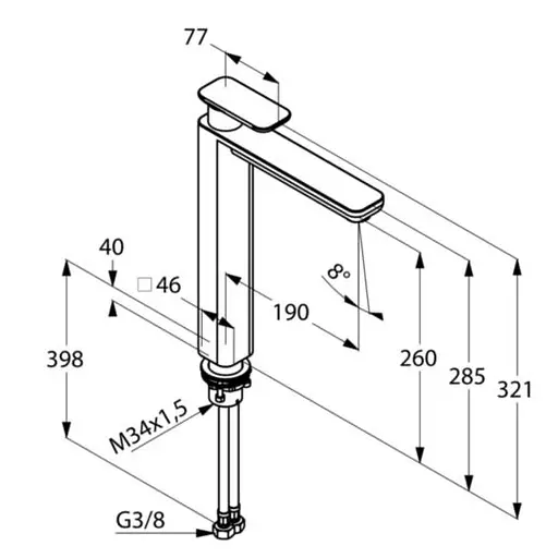 Змішувач для умивальника Kludi E2 DN 15 492980575 - фото 4