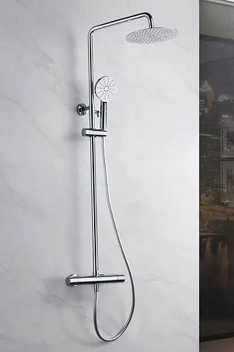 Душова система з термостатом Imex Amsterdam Turn Clean хром GTAM015, Хром - фото 2