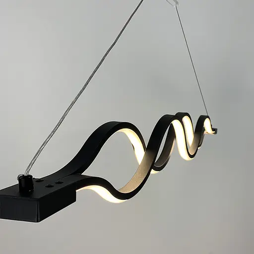 Сучасна чорна люстра Waterlines у двох розмірах Line.F Довжина 100 см - фото 3