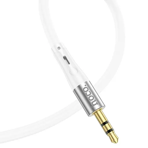 Аудiокабель HOCO UPA22 iP silicone digital audio conversion cable White - фото 3