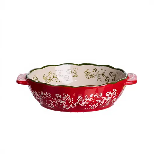 Форма для запекания Vintage Ø17 (см) круглая форма для выпекания в духовке с ручками Красный Yiwu HM04-05