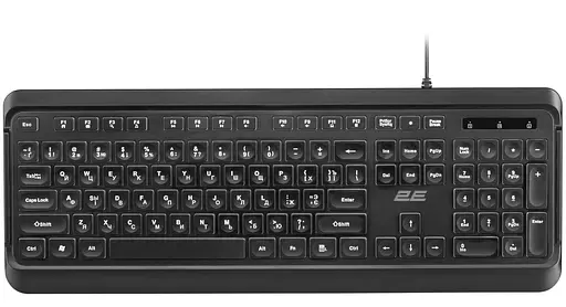 Клавіатура 2E KS120 EN/UK LED Black (2E-KS120UB_UA) - фото 1