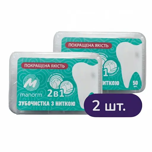 Зубочистка з освіжаючою ниткою Манорм 50 шт. комплект 2 шт.