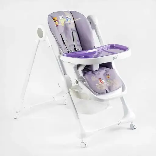 Стульчик для кормления Joy K-60290, мягкий чехол ПВХ, 4 колеса, съемный столик, корзина, в коробке - фото 3