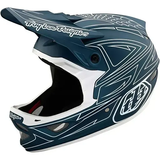 Велошолом Troy Lee Designs D3 Fiberlite SpiderStripe Blue XL (1106-198550035)