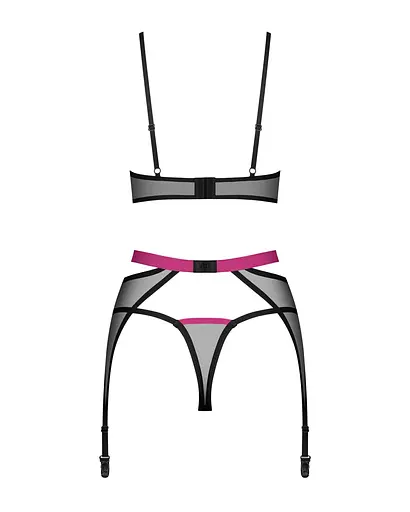 Еротичний комплект білизни Obsessive Novenes XL/2XL чорний - фото 5