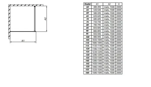 Душова перегородка Radaway Modo New Black II 75 см профіль чорний 389075-54-01 - фото 4