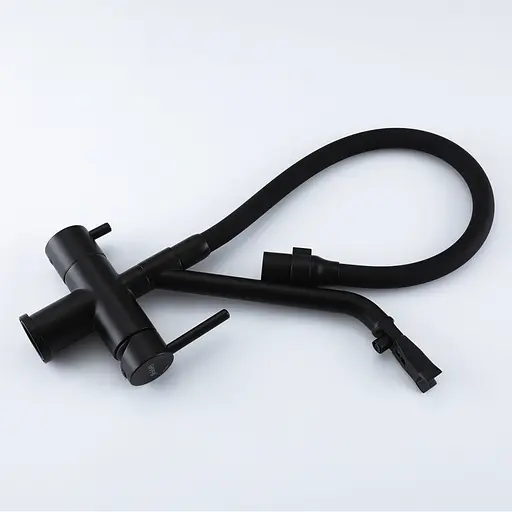 Смеситель для кухни на две воды Gappo G4398-86 черный матовый - фото 3