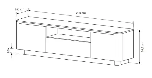 Тумба під ТВ Perfect Home Торро / Torro 3D/200 3-дверна Дуб кремона/чорний (PFH-091417) - фото 3