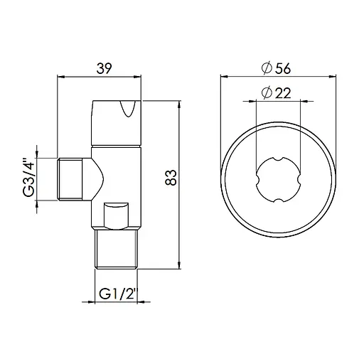 Кран приладовий SD Forte 1/2"х3/4" ручка "коло" SF342W1520 - фото 2