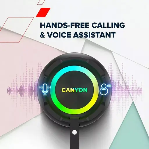 Портативна акустика Canyon OnMove 11 IPX6 TWS 20W EQ RGB Black (CNE-CBTSP11) - фото 11