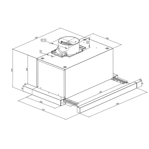 Вытяжка телескопическая Pyramida TX 60 (1100) R IX [142789] - фото 6