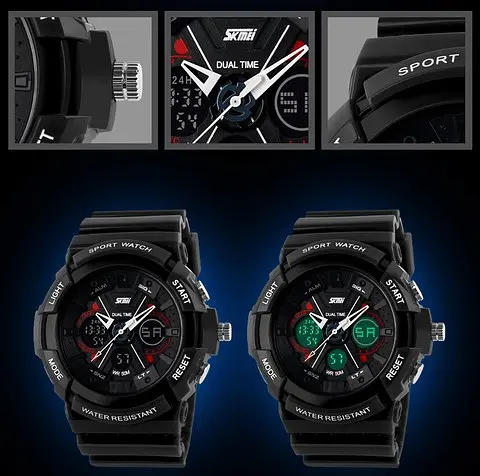 Чоловічий спортивний годинник Skmei 0966 (Чорний) - фото 4