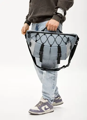 Мужская сумка-бананка под ноутбук Sambag Urban Pro голубая 46×26 см (51411210m) - фото 3