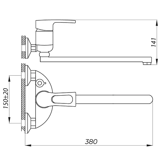 Змішувач для ванни Zerix NHB 135 ZX2969 Хром - фото 2