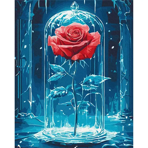 Картина за номерами на підрамнику Brushme Крижана троянда