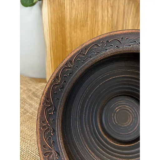 Миска для вареників керамічна (глиняна) різьблена Декор 2 л - фото 5