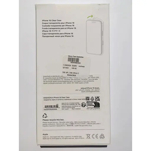 Оригинальный прозрачный чехол Apple Clear Case with MagSafe для Iphone 16 (6.1") Clear MA6A4ZM/A - фото 5
