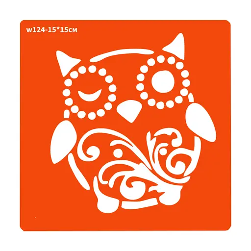 Трафарет для био-тату Зимняя сова Fresh Tattoo w124-15*15см, размер 15х15см - фото 1