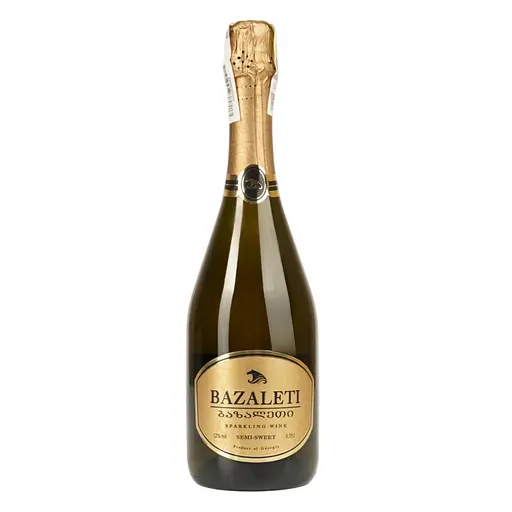 Вино игристое Bazaleti Semi-Sweet, белое, полусладкое, 12%, 0,75 л - фото 1