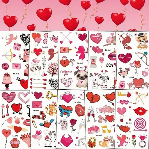 Набір тимчасових тату Любов № 1 Love-tattoo-mini-set-1-10, 12 х 7 см 10 шт