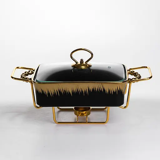 Мармит настольный Yiwu прямоугольный с подогревом 31х16х11 см на металлической подставке с крышкой мармитница для первых блюд ML1106-11 - фото 3