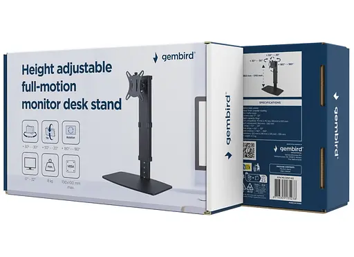 Кронштейн настільний ніжка для монітора Gembird MSD1ST02 17-32 дюйми Black - фото 6