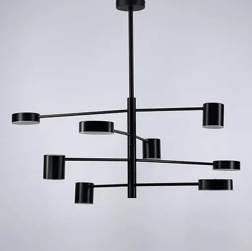 Сучасна чорна LED люстра FLEA з ріжками, що регулюються по осі Line.F DE 31/8 BK - фото 6