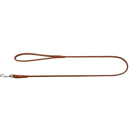 Поводок для собак Waudog Soft кожаный, круглый, коричневый - фото 2