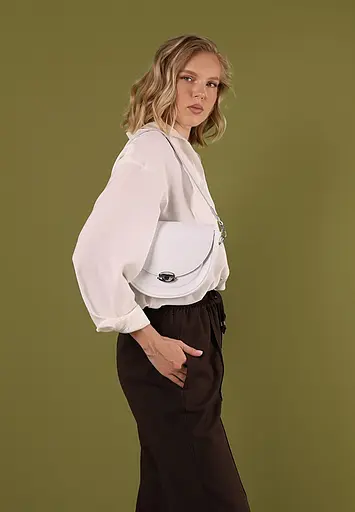 Жіноча шкіряна сумка Kira біла - фото 6