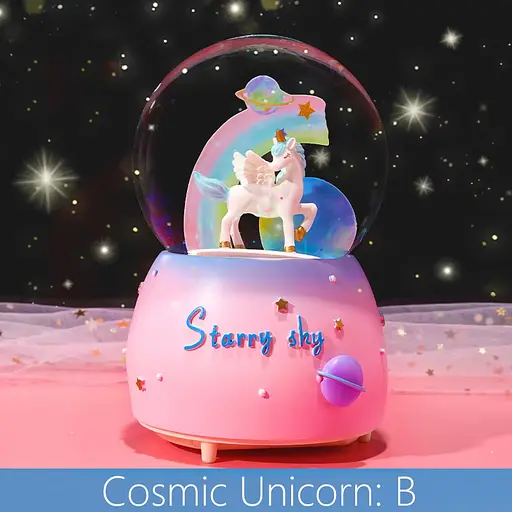 Снежный шар Музыкальный Единорог, F-160, 80 мм (В ассортименте) - фото 3