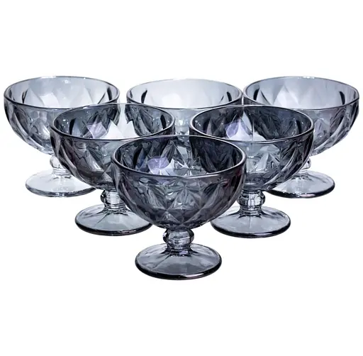 Набор креманок Fractal 6 штук по 300 мл. HP-19-271 прозрачная креманка для десертов йогуртов мороженого - фото 1