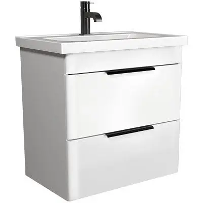 Тумба Мойдодир Iris 65-A з умивальником Fenova 65 підвісна Білий - фото 1