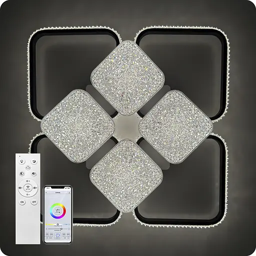 Люстра светодиодная 517 Light с пультом 192Вт Черный (02129) - фото 8