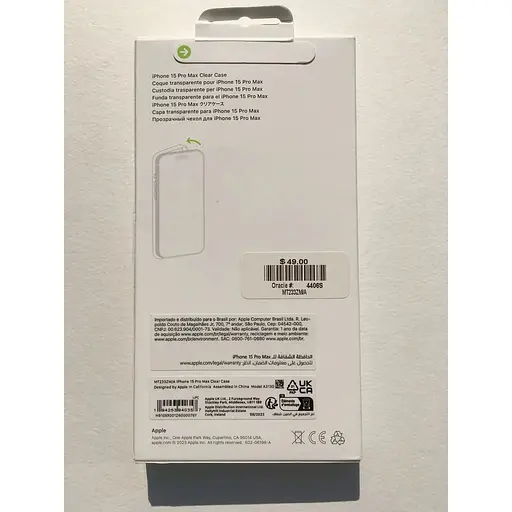 Оригинальный противоударный чехол Apple Clear Case для iPhone 15 Pro Max (6.7") Прозрачный (MT233ZM/A) - фото 2
