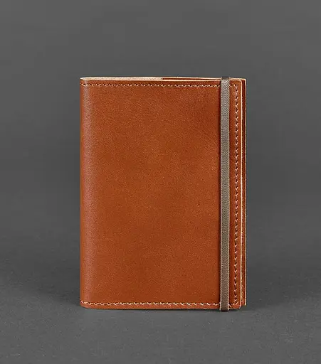 Шкіряна обкладинка для паспорта 1.0 світло-коричнева - фото 1